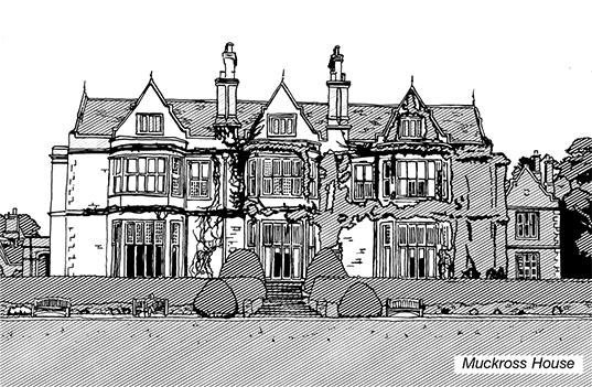 Black and white line illustration